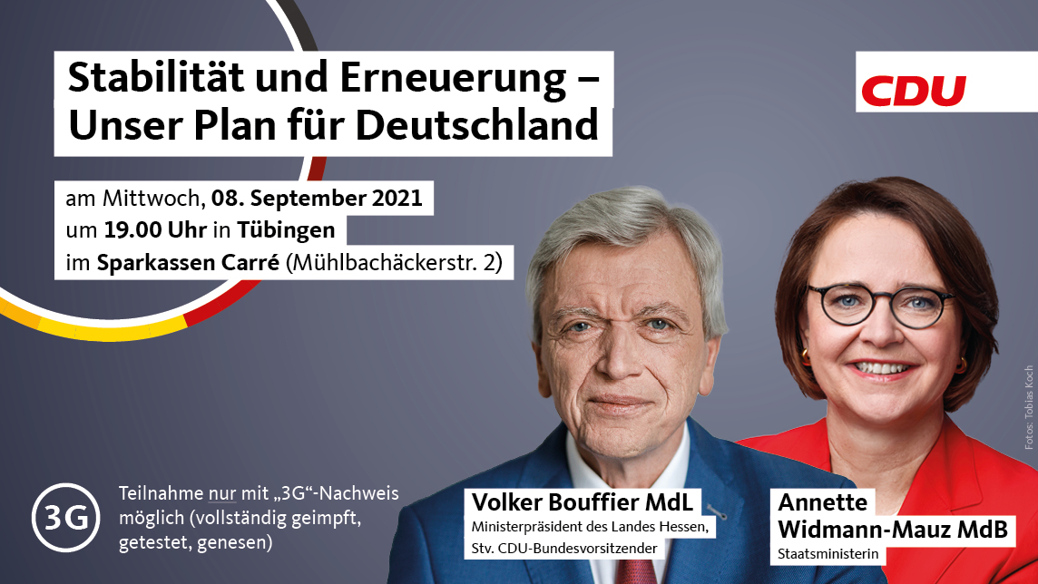 Stabilität und Erneuerung – Unser Plan für Deutschland mit Volker Bouffier MdL Ministerpräsident des Landes Hessen